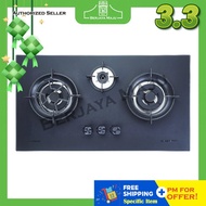 Faber 3 Burner Built-In Glass Gas Cooker Hob FBIH-G903B520TGM (Matt Black)