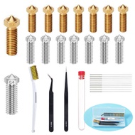 3d Printer Brass E3D Nozzle Stainless Steel Volcanic Nozzle Large Aperture Extended E3D Nozzle Set