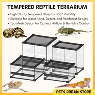 10 Sizes Reptile Glass Terrarium Tempered Glass Reptile Dual Door Terrarium Paludarium Gecko Tank li