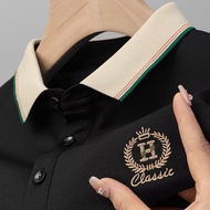 M-5XL Summer Collar T Shirt Korean Simple All Match Plus Size Business Casual Polo Shirt Men