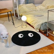 No. 8 Flocking Black Simple Living Room Anti-slip Bedside Bedroom Study Floor Mat Dirt-resistant Sof