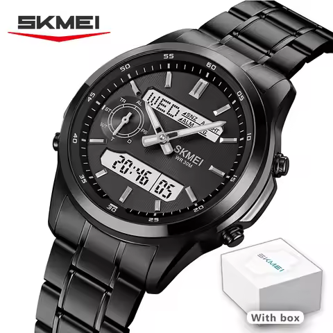 SKMEI Digital Electronic Watch Sports Stainless Steel Watches For Men Women Waterproof Daylight Savi