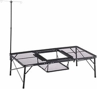 LOGOS Iron Mesh 3FD BBQ Table 13070-BC 73581002 Black Size: Main Table (approx.) Width 51.2 x Depth 