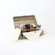 Portable Coffee Brewing Kit with Hand Grinder and Filter (Beige)