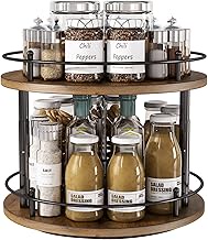 LIAISIMI 2 Tier Lazy Susan Organizer,2-Tier Spinning Spice Rack with Stable Carousel Base & 4 Height