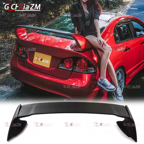 For Honda 8th Civic FD2 2005-2011 MUGEN Rear Spoiler ABS Material Trunk Lid Decorative Cover Diffuse