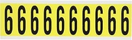 Brady 3440-6 2-1/4" Height, 7/8" Width, B-498 Repositionable Coated Vinyl Cloth, Black On Yellow Col