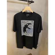 Agnes b.sport Big Dinosaur Frame Printed Short Sleeve Round Neck 100% Cotton Breathable Casual Fashi