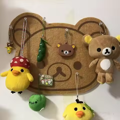Cute Rilakkumas Bear Felt Board Cartoon Brown Bear Wall Sticker Message Board Photos Wall Board Doll