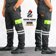 กางเกงคาร์โก้ UP2ME รุ่น Super Rider ขายาวกระบอกเล็ก ติดแถบสะท้อนแสง 2 แถบ กระเป๋าข้างแต่งสี เอว 26-