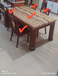 Second Meja Makan 6 Kursi + Meja Ruang Tamu 1 Set Bekas ( Borongan )