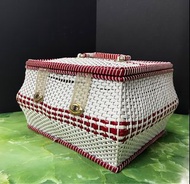 老香港工藝懷舊手提藤箱野餐籃單車籃Retro 60s 70s rattan basket香港製