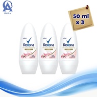 Rexona Roll-on White Fresh Sakura 50 ml x 3. เรโซนา โรลออน แอดวานซ์ ไวท์เทนนิ่ง เฟรชซากุระ 50 มล. แพ็ค 3 หลอด