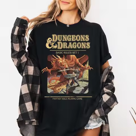 Vintage Dungeons and Dragons Shirt 80s Basic Rules Set 1 Tee D&D Dungeon Master Gift Fantasy Clothin