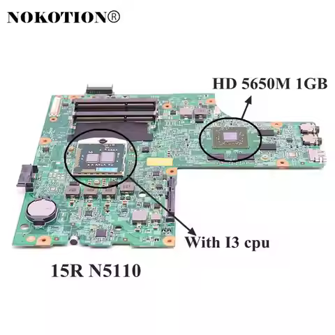 NOKOTION For Dell insprion 15R N5010 Laptop Motherboard 48.4HH01.011 CN-052F31 052F31 Main Board HM5