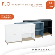 Phoenix FLO Indoor Long Storage Cabinet S5 | Plastic Base Home TV Console Bookcase Storage Cupboard Stackable Customizable By Thehomeshoppe