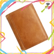 Men's waxed cowhide wallet, compact and convenient, easy to fit in pants and pockets.