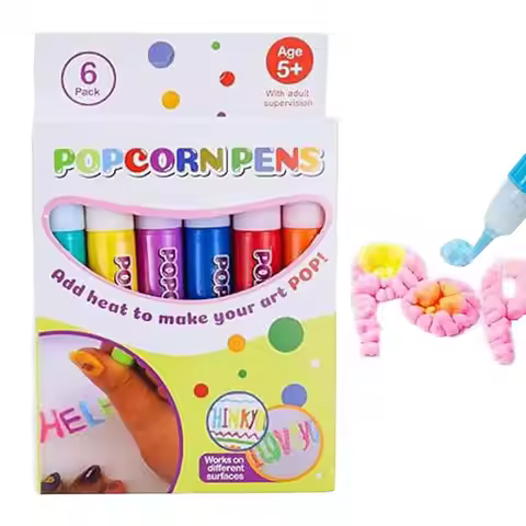 DIY 3D Bubble Popcorn Drawing Pens 3D Magic PuffyEffect Drawing Pens Safe Pen Greeting Birthday Card