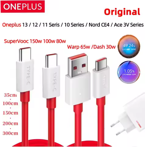 Original Oneplus Cable Warp Supervooc Usb Type C 100w 80w 65w Fast Charge Cord One Plus 13 11 10 Pro