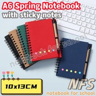 NFS A6 Spring Notebook with Ballpen and Sticky Notes Notepad Student School Supplies Giveaway
