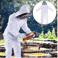 ST-🚤Beekeeping Tools Beekeeping Eqiupment Anti-Bee Suit White Anti-Bee Clothing One-Piece Bee Clothing Cotton Bee Protec
