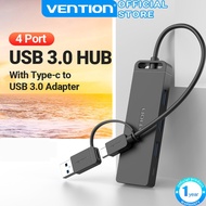 Vention USB3.0 USB C + A 4 Ports 2 In 1 USB HUB 5Gbps High Speed Interface Micro USB For PC Laptop