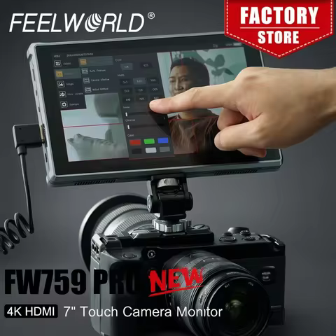 FEELWORLD Camera Field Monitor FEELWORLD FW759 PRO 7-Inch Touch Screen Camera Field Video Monitor 4K