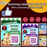 Lucky Cat Scanning Label Scan QR Code With Laminating Clear Plastic Cute Label Printing Sevice
