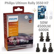Philips หลอดไฟหน้า รถยนต์ Ultinon Rally 3550 LED 50W 9000lm H7 แถมฟรี Philips LED T10 6000K แท้ 100%