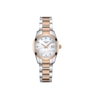 Longiness Watch Classic Replica Series New Style White Mother-of-Pearl Dial with 11 Diamonds Ladies Quartz Movement Watch 29.50mm L2.286.3.87.7