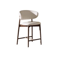 Ash Wood Solid Wood Bar Chair Nordic New Chinese Style Home Island High Stool Bar Stool Wabi-Sabi St