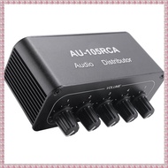 (WBNC) Stereo Audio Mixer 1 Input 5 Output Multi-Channel Audio Source Distributor Interface for Powe