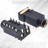 Audio Socket Headphone Socket 4.4mm Single Port Balanced Audio Output and Mic Function with Independ