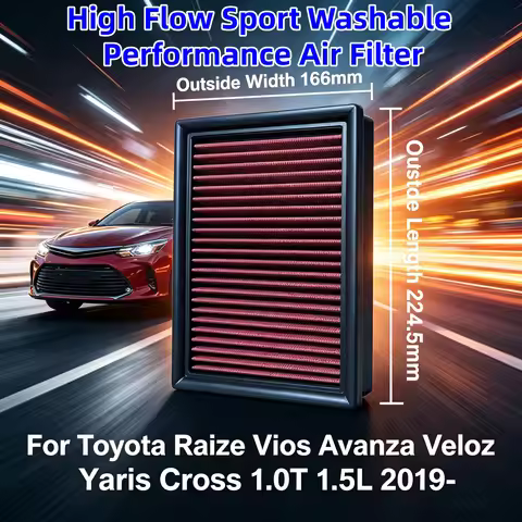 High Flow Sport Washable Performance Air Filter For Toyota Raize Vios Avanza Veloz Yaris Cross 1.0T 