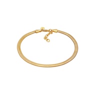 Elli Jewelry 925 Silver Women's Flat Elegant Gold Plated Anklet