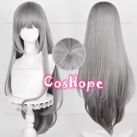 Bkornblume Cosplay Wig 85cm Long Straight Wig Grey Gradient Wig Cosplay Anime Wigs Heat Resistant Sy