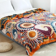Cotton Gauze Nordic Boho Throw Blanket Soft Breathable Sofa Bed Summer Cover