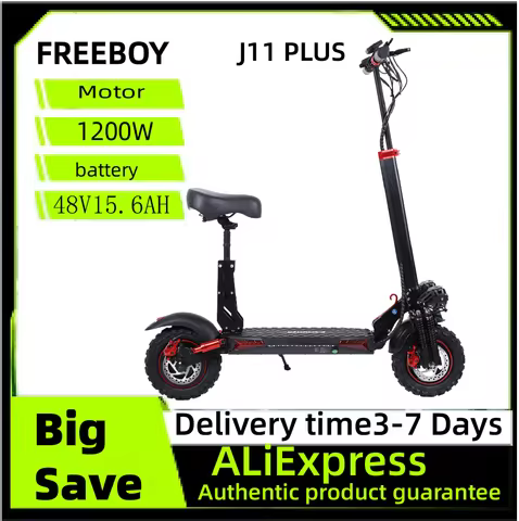 FREEBOY J11 PLUS Adult Electric Scooter 1200W Motor 48V 15.6Ah Battery Folding E-Scooter 11 Fat Tire