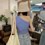 🔥ราคาถูกที่สุด🔥เสื้อไหมพรมร่อง ปาดไหล่เฉียงข้างเดียว 6 สี