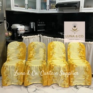 TROPICAL YELLOW Monoblock Chair Cover (Geena fabric) | Standard Size / Catering Chair Cover