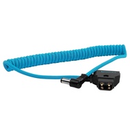 KONDOR Blue D-Tap to DC Right Angle Coiled Cable (5.5 x 2.5mm) Compatible with Canon C70 & Amaran +
