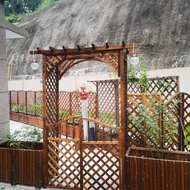 Carbonized Antiseptic Wood Arch Flower Rack Climbing Vine Stand Solid Wood Arch Courtyard Grape Rack