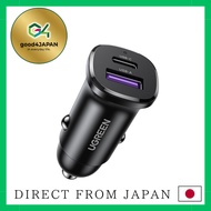 UGREEN USB C Car Charger 2-Port Mini Compact【PD30W + SCP22.5W Fast Charging】 Cigarette Socket PD3.0/