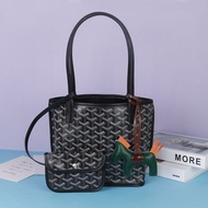 2024 For/Go-ya/ GOYARD หรูหราสองด้านสุนัขฟันกระเป๋าช้อปปิ้งไหล่มือถือกระเป๋าโท้ทขนาดใหญ่ขนาดกลางและขนาดเล็กมินิ