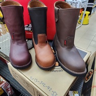 Big Truck Men's Safety Boots Shoes Pull On (8") SS 8018 BROWN MAROON CAMEL/BLACK SIRIM DOSH Kasut Ke