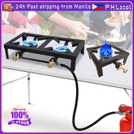 Portable Gas Stove Single/Double Burner Heavy Duty Outdoor Gas Stove with Stand Table Top Flame Stov