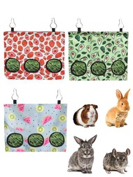 1入掛式兔子飼料包兔子草袋豚鼠飼料袋寵物食品袋小動物用品,多種顏色可選