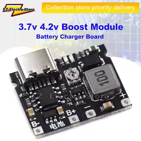 Type-C USB 3.7V 4.2V 1A 5W Lithium Li-ion 18650 Battery Charger Board DC-DC Step Up Boost Module TP4