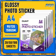 Quaff Photo Sticker Paper 90Gsm & 135Gsm Glossy A4