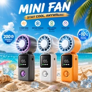 3600mAh 200 Speed Turbo Rechargeable ICE Cooling Mini Fan Portable Handheld Fan Neck Fan Folding Min